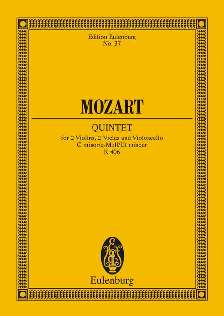 Mozart: String Quintet C minor KV 406 (Study Score) published by Eulenburg